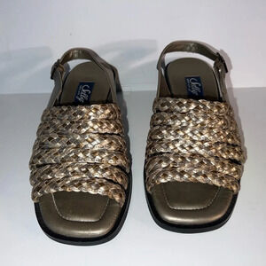 Selby, 7.5 2E,active flex, leather upper, 2”block heel, adjustable sling back